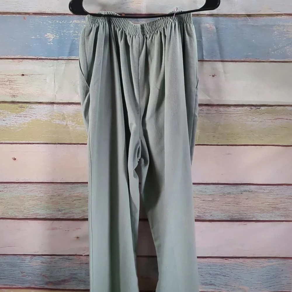 Alfred Duner Green Elastic Waist Pants - Picture 3 of 4
